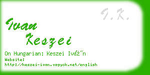 ivan keszei business card